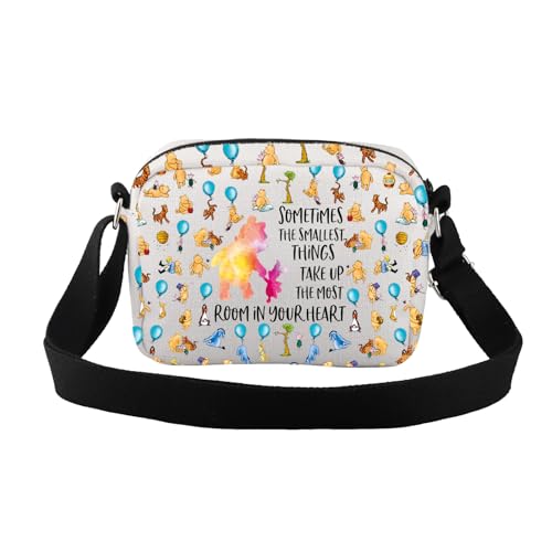 CMNIM Cartoon Bear Crossbody Purse Bear Lover Gifts for Women Friends Cartoon Fans Gift Funny Poor Bear Crossbody Travel Bag