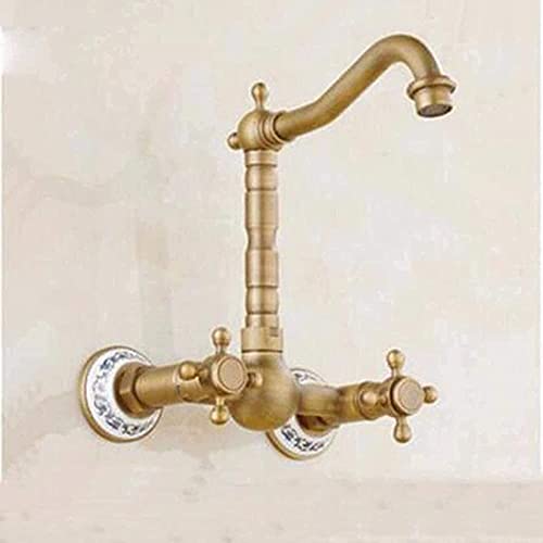 Robinets salle de bain et cuisine muraux en cuivre mitigeur eau chaude froide