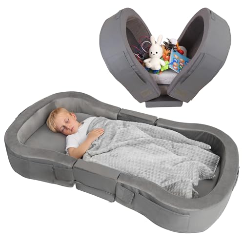 ENITYA Portable Toddler Bed for Travel, Foldable...