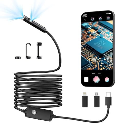 [Dual-Lens] Endoscope Camera with Light,1920P HD Borescope with...