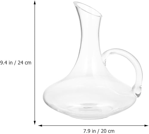Miniatura 3 de DOITOOL Decantador de vino de vidrio con asa, decantador de vino tinto transparente para vino, regalos para amantes del vino, jarra de vino