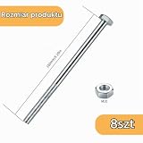 M10 Śruby sześciokątne z nakrętkami, M10 x 160 mm, śruby sześciokątne z trzpieniem, ocynkowane, śruby maszynowe, częściowe śruby gwintowane do prac metalowych, samochodów