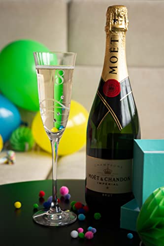Copa de champán grabada 40 con cristales de Swarovski para fiestas 6