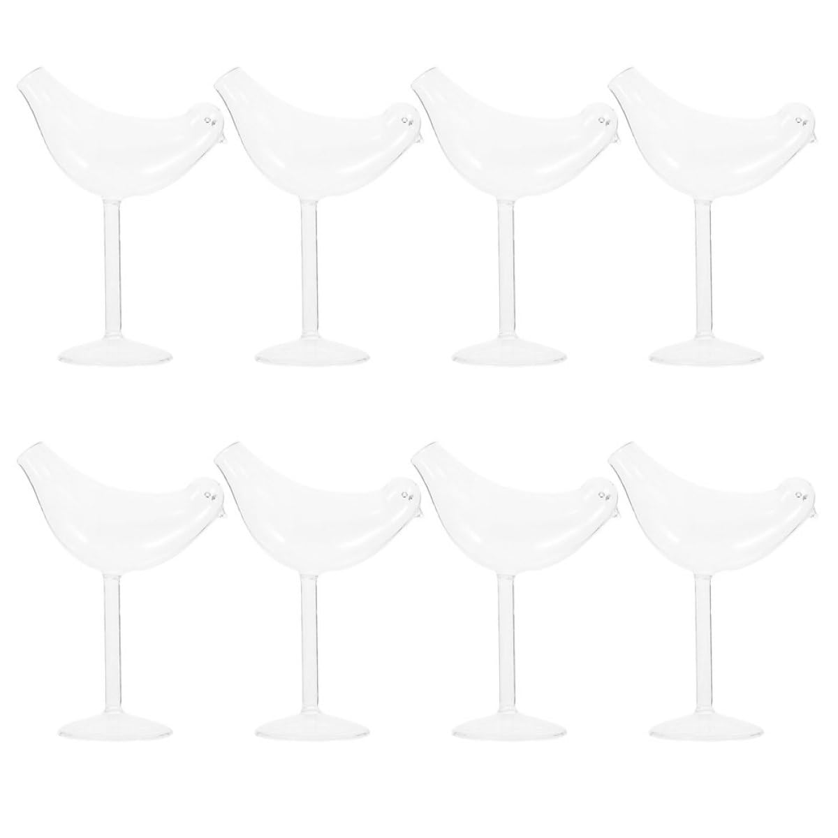 Verres à vin faciles à nettoyer au design d'oiseau en verre transparent