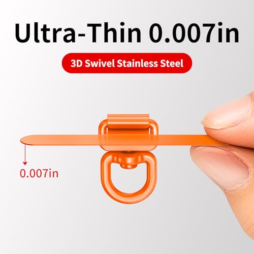 Image of saxsion Phone Tether Tab & Lanyard Tab, 360 Swivel Clip - Ultra Thin Stainless Steel Universal Patch for All Phone Cases