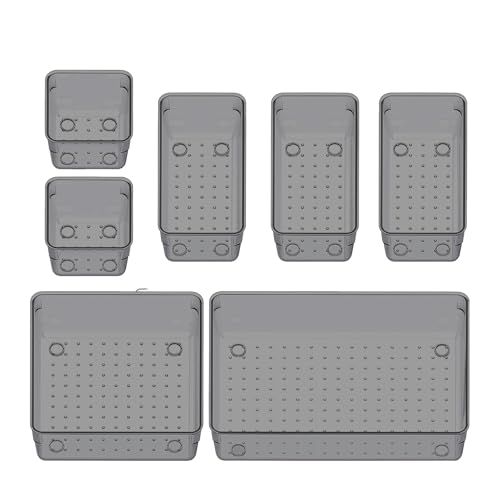 Image of ALOXE Drawer Organizer Makeup Organizer Box Black Multipurpose Drawer Organisers Storage Box For Cosmetic, Jewellery, Office, Kitchen Items (20 Pcs)