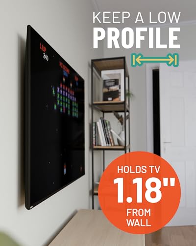 Image of ECHOGEAR Fixed TV Wall Mount for 32 inch-90 inch TVs up to 150lbs, 1.18 inch Profile | Universal XL TV mount w / DIY install includes easy drill template and all hardware, works on 16 & 24 inch studs or concrete