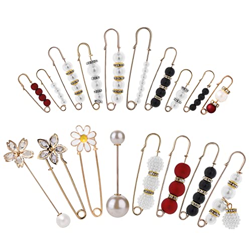 Yolev 18 Stücke Perle Brosche Damen Anstecker Pin Faux Perle Broschen für...