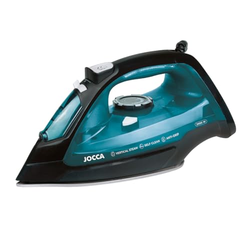 JOCCA - Plancha Ropa Vapor 2600W/ Regulador y Control de Temperatura/Vertical, Horizontal/Tanque 350ml/ Suela Cerámica