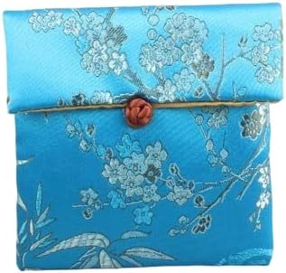 Custom Small Silk Brocade Jewellery Pouches Wholesale Chinese knot Square Satin Packaging Bags Jacquard Cloth Bracelets Storage Pouch (Coffee Random Patters (20pcs))