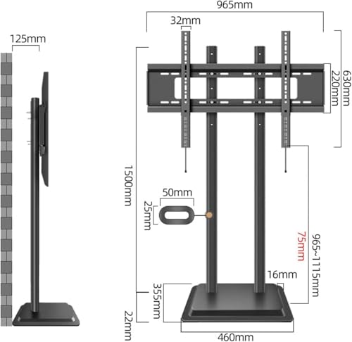 Support TV vertical universel gain de place pour petits espaces et chambres - 3