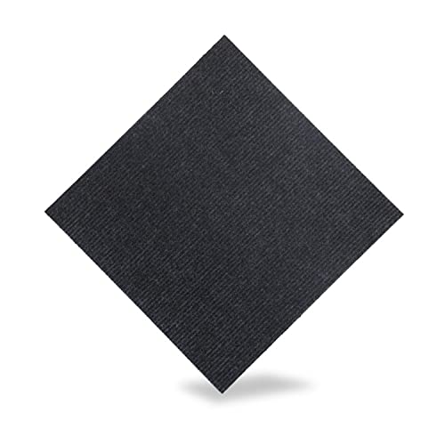 Self Adhesive Carpet Tile, Easy to Peel and Stick Carpet Floor Tile for Home Commercial Retail Office 30 X 30cm (Black)