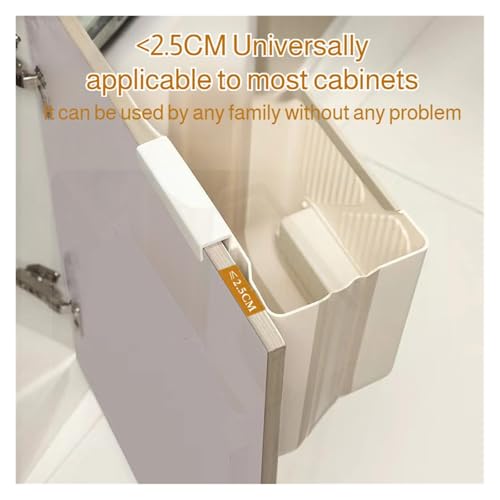 Caneca de basura colgante plegable para cocina 7L beige miniatura 4