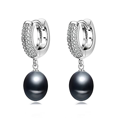 Boucles d'oreilles perles de culture blanches et pierres précieuses de mariage pour mariée