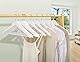 Amber Home 10 Stück 44,5cm Weiß Kleiderbügel aus Holz mit Stange und Nut, Robust und Glänzend Aufhänger für T-Shirt Hemd Anzug Mantel Kleid Hochzeit Trägertop, Gold Haken
