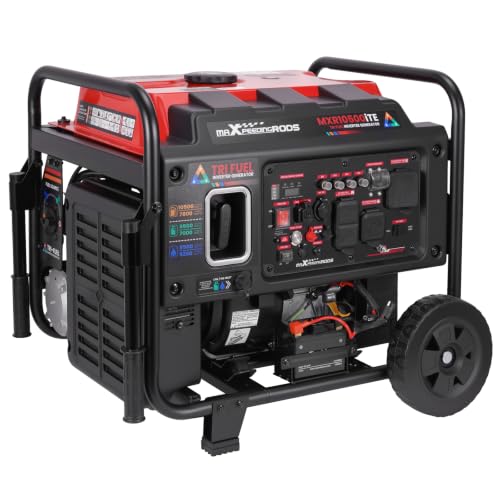 maXpeedingrods 10500 Watt Tri-fuel Inverter Generator,120/240V,E-start
