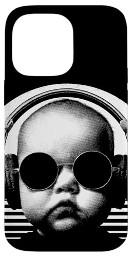 Baby DJ, design, moderno, divertimento, mix e festival, bianco, retro Custodia per iPhone 14 Pro Max