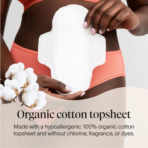 Cora GE46HU209 100% Organic Cotton Topsheet Pads | Ultra Thin Period Pads With Wings | Super Absorbency | Ultra-Absorbent Sanitary Pads thumb #1