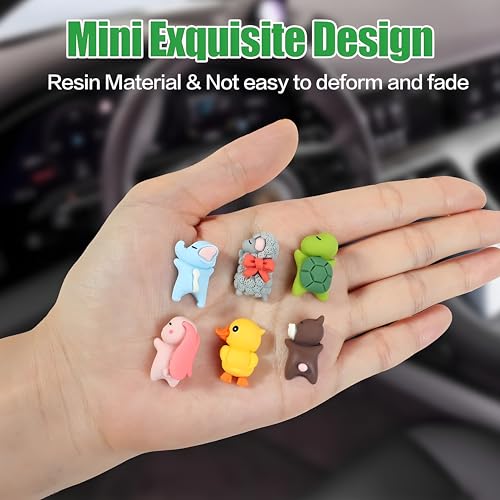 JIALTO Car Dashboard Accessories Cute Cartoon Couples Plastic Action Figure Figurines Balloon Ornament Car Dashboard Auto Interior Dashboard Accessories (Car Rabits),8 X 4 cm