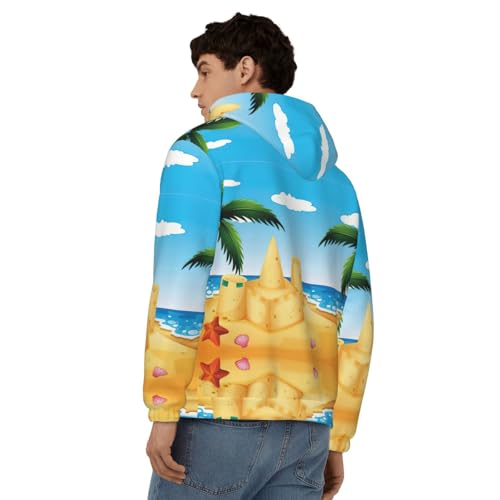 Sweat à capuche pour homme zippé confortable avec cordon de serrage