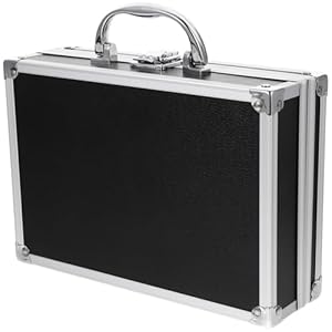 LALADEFIEE Aluminum Carrying Case Hard Briefcases for Men Locking Case Metal Brief Man