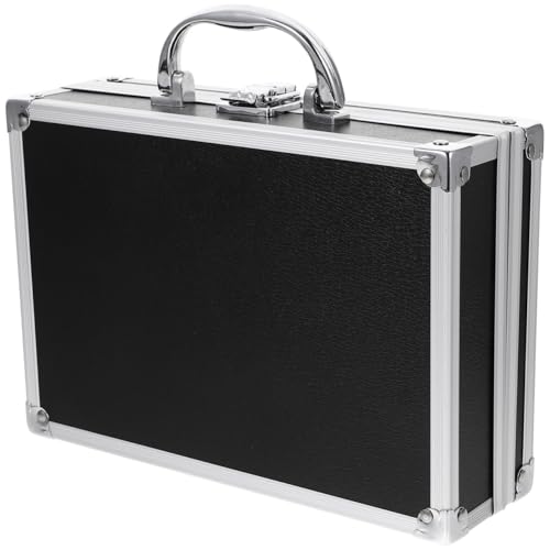 LALADEFIEE Aluminum Carrying Case Hard Briefcases for Men Locking Case Metal Brief Man