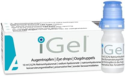 AGEPHA iGel® Moisturizing Eye Drops for Dry Itchy Eyes | Artificial Tears for Red Eyes | Lubricating Eye Drops for Contact Lenses | Hyaluronic Acid & Preservative Free | Made in Europe