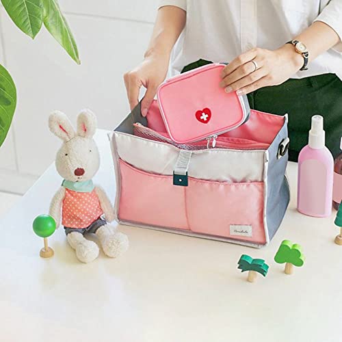 Image of HomeSoGood Medical Storage Bag Large Capacity Emergency Kits Bag Home Storage Pill Storage Bag Household Outdoor(pink)