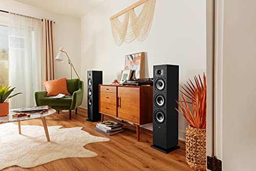 Polk Audio Monitor MXT60 kompakter Standlautsprecher, HiFi und Heimkino Lautsprecher, Hi-Res Zertifiziert, Dolby Atmos und DTS:X kompatibel (Stück), Schwarz