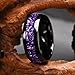 Concept Knight Tungsten Carbide Rings for Men and Women 8mm/4mm Men‘’s Engagement Wedding Bands Inlaid Purple Galaxy Opal Fashion and High Polish (8mm black and purple, 9)