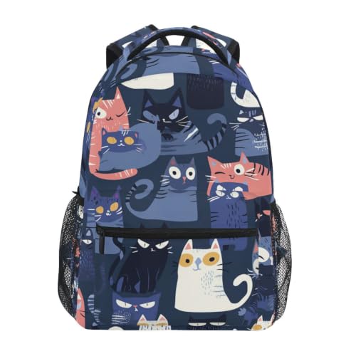 Cartable scolaire chats bleus idéal pour le voyage des ados