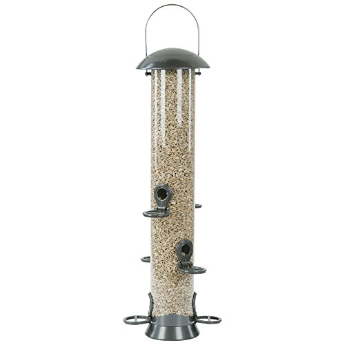 C J Wildlife Adventurer Metal Seed Feeder Gunmetal 6 Port Large 55cm