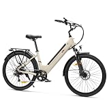 Touroll Bicicletta Elettrica, J1/J2 ST,Autonomia 100km,Batteria Rimovibile 15.6Ah, bicicletta elettrica uom, Motore 45 NM, 27,5''/26'' E-Bike (-J2 ST Bianco avorio)