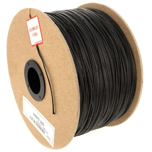 ASR Tactical Braided HMPE Cord 260lb Strength Survival Cord Rope, 500ft Black