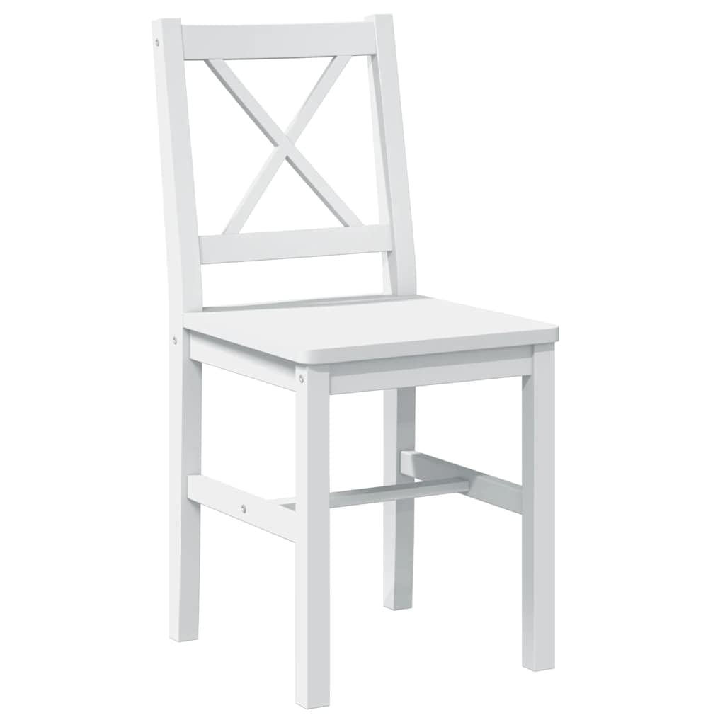Makastle Ensemble Salle à Manger 5 pcs Blanc Bois de Pin