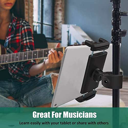 Cuxwill Spin Bike Tablet Mount For 4-13" Tablet & Smartphone, Portable Bicycle Holder Clamp For Indoor Gym Treadmill, Spinning, Elliptical, Stationary Bike, Golf Cart, For Ipad Pro Mini Air, Iphone #TOP4