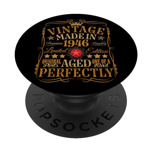 Decoraciones vintage de 78 cumpleaños vintage 1946 78 cumpleaños PopSockets PopGrip Intercambiable