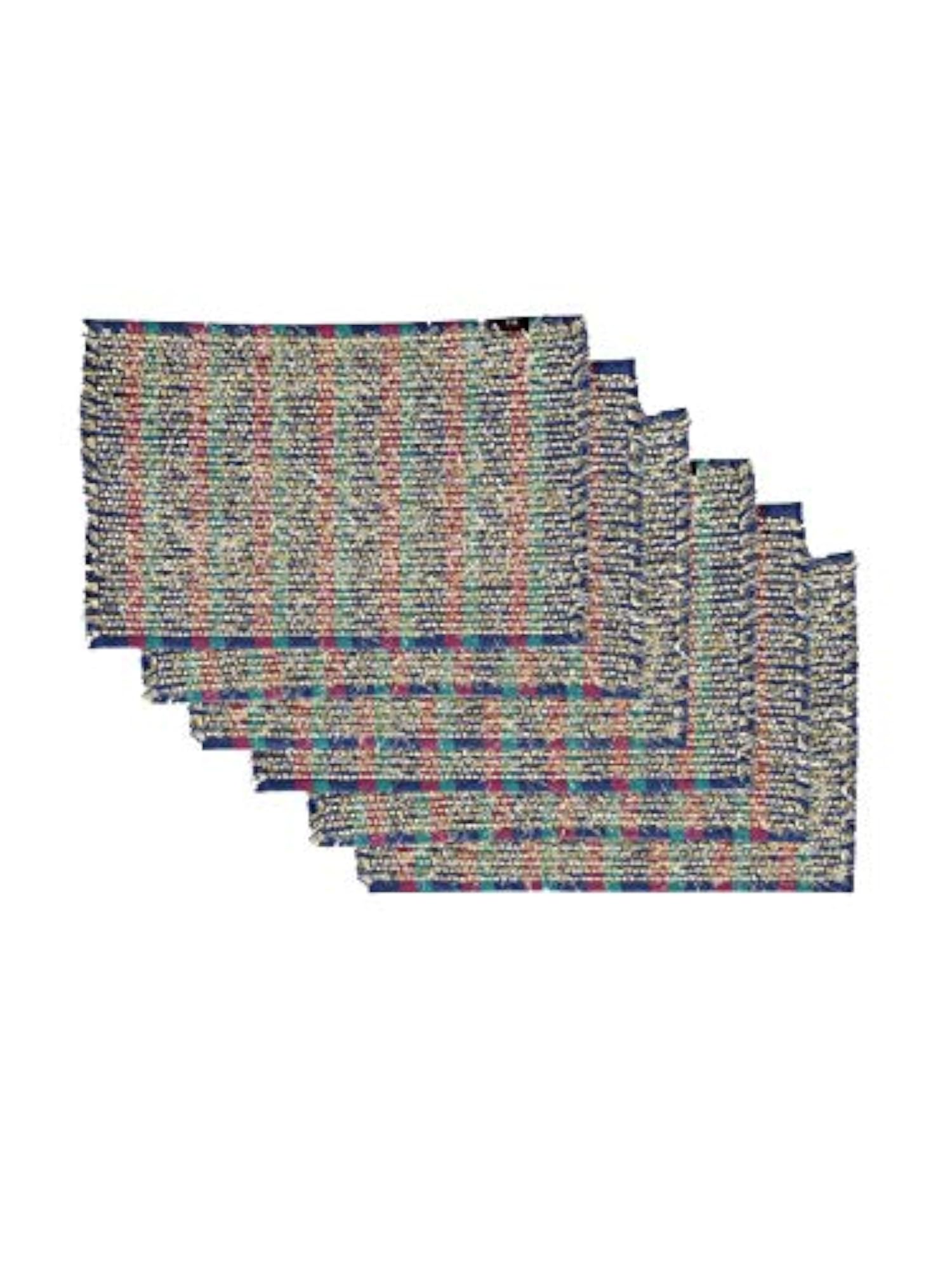 Multicolor Rectangle Cotton Set of 6 Table Mats