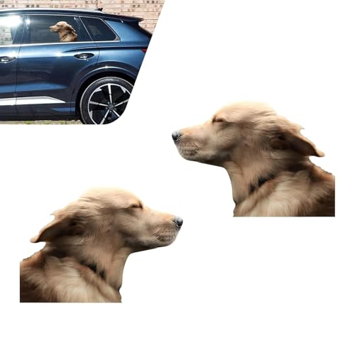 Foelony 2 PCS Golden Retriever Car Side Window Stickers,
