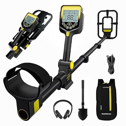 Foto di LOLARAN Metal Detector Professionale Pieghevole e Portatile, Batteria Ricaricabile al Litio, Alta Precisione per Oro e Metalli, Schermo LCD, Bobina Impermeabile, Ideale per Principianti e Esperti
