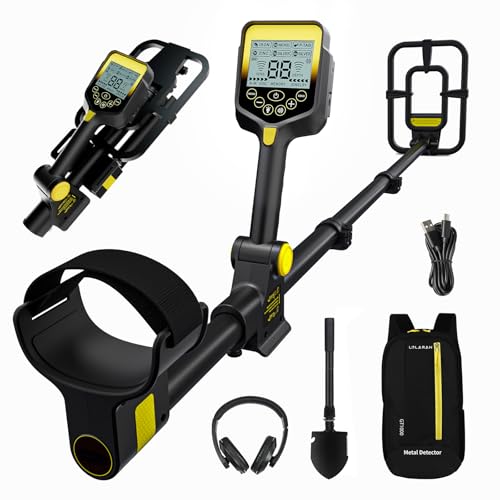 LOLARAN Metal Detector for Adults Professional, Up to 20 Hours of Extended Runtime, Adjustable Retractable Foldable Metal Detector Waterproof High Accuracy Gold Detector, Backlit LCD Display by LOLARAN - Used condition - US$77.50