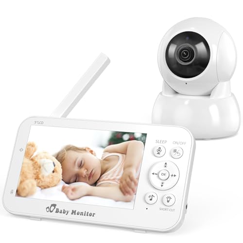 FNITAER Babyphone mit Kamera und Audio, 5' Bildschirm Babyfon mit Kamera Ohne WLAN, Babyphones 5200...