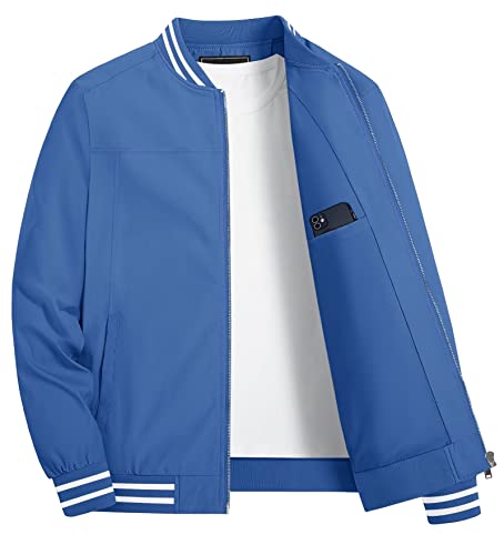 Kefitevd Men's Track Jacket Varsity Jackets Lightweight Casual Bomber Jacket Men Windproof Breathable Windbreaker For Outdoor Camping Travelling #TOP19