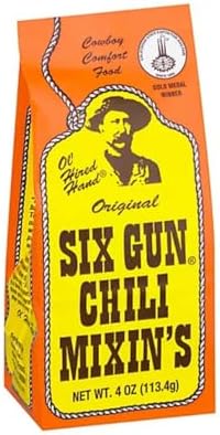 SIX GUN CHILI MIXIN'S Original Chili Seasoning Mix, 4oz (6 Pack).