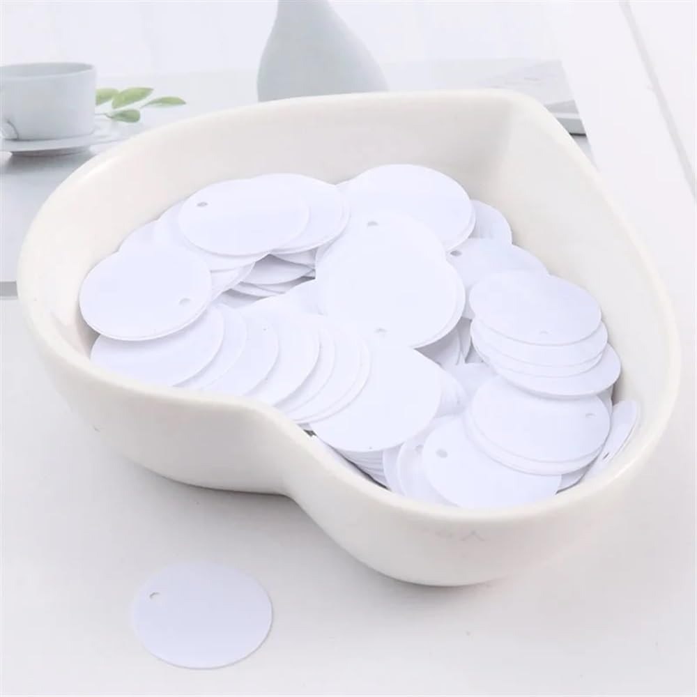 Plastic Sequins,DIY Crafts, Plastic Sequins Flat Round 12mm Multicolor Pack of 200(Solid White)