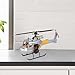 Airplane Decor Helicopter Display Gift Miniature Toy Helicopter Model Craft Aircraft Decoration for Living Room Desktop Shelf, Yellow