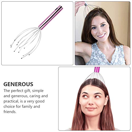 Exceart Head Scalp Scratcher Electric Hand Held Therapeutic Claw Head Massager Steel Wire Tingler For Home Spa Relief And Relaxation Stimulation (Rosy) #TOP7