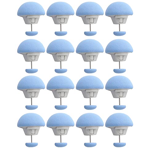 Tvoip 16 Pcs Duvet Clips Set, Duvet Pins, Duvet Button,Quilt Fixing Clips Duvet Cover Clips Mushroom Round Fixing Clips with Buttons Bedroom Duvet Fixing Holder Non-Slip (Blue)
