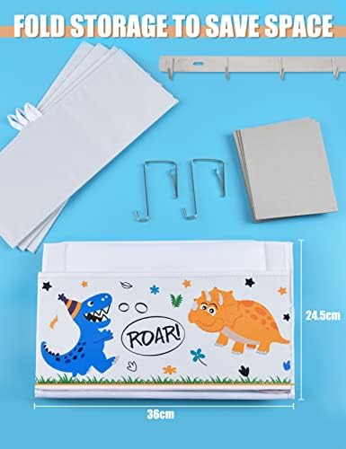 WERNNSAI Dinosaur Door Hanging Organizer - Over Door Storage with 4 Large Pockets 3 Clear Small Pockets for Kids 125 x 36 x 13 CM Baby Storage Toys Towels Sundries for Children Room Bedroom Kitchen