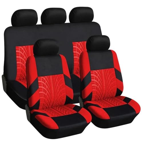 Housses siège voiture rouge pour voyages en famille Skoda Kodiaq Karoq Combi Yeti